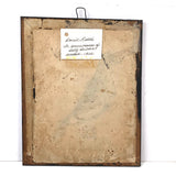 Wonderful Early 19th C. American Embroidery of Bird on Laid in Early Frame and Glass