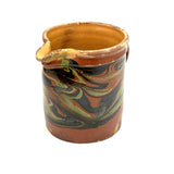 Pair of 19th Century French Rustic Marble Glazed Redware Pitchers