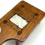 1929 50th Birthday Love Token Mirror with Feet and Handwritten Message on the Underside