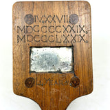 1929 50th Birthday Love Token Mirror with Feet and Handwritten Message on the Underside