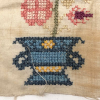 Sweet Little Flowers in Urn Cross Stitch Embroidery