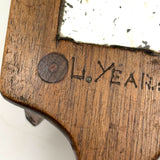 1929 50th Birthday Love Token Mirror with Feet and Handwritten Message on the Underside