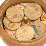 Earlier 20th Century Japanese Painted Treen Apple with Horse Roulette Inside