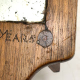 1929 50th Birthday Love Token Mirror with Feet and Handwritten Message on the Underside