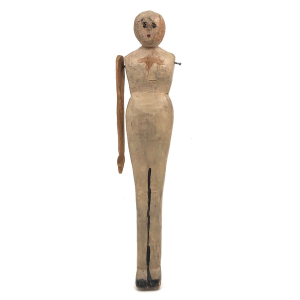 Tall, Thin, One-armed Woman in White