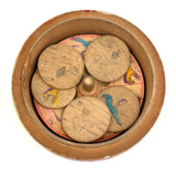 Earlier 20th Century Japanese Painted Treen Apple with Horse Roulette Inside