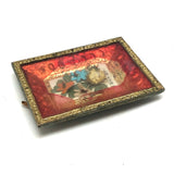 I Love Thee, Mid 19th Century Forget Me Not, Foil and Paper Flowers Under Glass