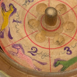 Earlier 20th Century Japanese Painted Treen Apple with Horse Roulette Inside