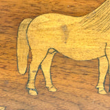 Marvelous Double Sided Antique PA Folk Art Box with Inlaid Horses