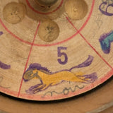 Earlier 20th Century Japanese Painted Treen Apple with Horse Roulette Inside