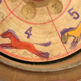 Earlier 20th Century Japanese Painted Treen Apple with Horse Roulette Inside