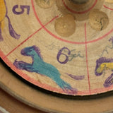 Earlier 20th Century Japanese Painted Treen Apple with Horse Roulette Inside