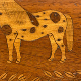 Marvelous Double Sided Antique PA Folk Art Box with Inlaid Horses
