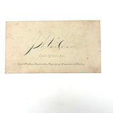 Van Everens Visiting Cards, Grand Central Hotel, c. 1880s Business Card with Anamorphic Text