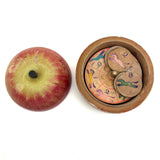 Earlier 20th Century Japanese Painted Treen Apple with Horse Roulette Inside