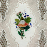 C. 1840s Paper Lace Valentine with Watercolored Flowers in Period Lemon Gold Frame
