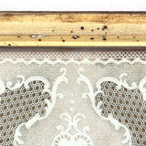 C. 1840s Paper Lace Valentine with Watercolored Flowers in Period Lemon Gold Frame