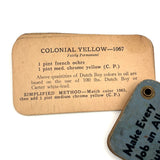 Well Used Dutch Boy Color Pack for Painters, c. 1920, with Color Names and Formulas on Reverse