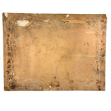 Sailboats, Mountains, Two Figures On Shore, Large Unframed Early Sandpaper Drawing