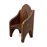 Charming Old Chip Carved Tramp Art Tabletop Chair