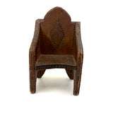 Charming Old Chip Carved Tramp Art Tabletop Chair