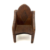 Charming Old Chip Carved Tramp Art Tabletop Chair