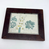 Charming Graphite and Watercolor House Portrait, Burdett NY, 1860s, with Another on Reverse