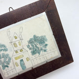 Charming Graphite and Watercolor House Portrait, Burdett NY, 1860s, with Another on Reverse