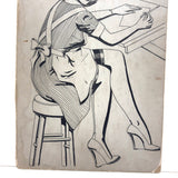 Nurse in Apron, Stocking and Very High Heels, Wonderfully Absurdist Bill Anthony Drawing