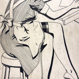 Nurse in Apron, Stocking and Very High Heels, Wonderfully Absurdist Bill Anthony Drawing