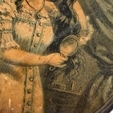 Two Views, Self-reflexive c. 1900 Hand Mirror, Woman Admiring Her Long Locks