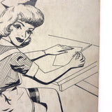 Nurse in Apron, Stocking and Very High Heels, Wonderfully Absurdist Bill Anthony Drawing