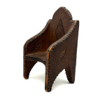 Charming Old Chip Carved Tramp Art Tabletop Chair