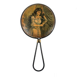 Two Views, Self-reflexive c. 1900 Hand Mirror, Woman Admiring Her Long Locks