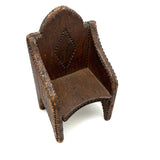 Charming Old Chip Carved Tramp Art Tabletop Chair