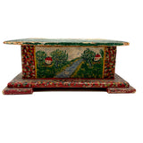 Exuberantly Painted Old PA Folk Art Box with Houses and Flowers