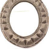 Stunning, Large 19th Century Chip Carved Frame With Original Back and Hanging Chain (and New Mirror)