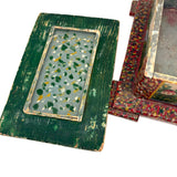 Exuberantly Painted Old PA Folk Art Box with Houses and Flowers