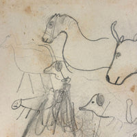 Warren's Primary Geography, 1886, with Animal Silhouettes End Paper Drawing
