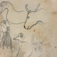 Warren's Primary Geography, 1886, with Animal Silhouettes End Paper Drawing