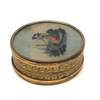 Woman Fishing, Clever and Pretty 19th C. Patch or Powder Box I/O