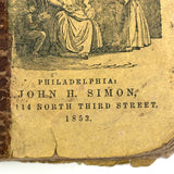 Cobb's 1853 Speller with Hand-sewn Fabric Spine, Animated Endpapers and Excellent Engravings