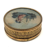Woman Fishing, Clever and Pretty 19th C. Patch or Powder Box I/O