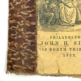 Cobb's 1853 Speller with Hand-sewn Fabric Spine, Animated Endpapers and Excellent Engravings