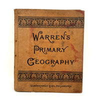Warren's Primary Geography, 1886, with Animal Silhouettes End Paper Drawing