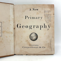 Warren's Primary Geography, 1886, with Animal Silhouettes End Paper Drawing