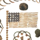 Amazing Patriotic Folk Art Stamp Collage on Milk Glass Plate