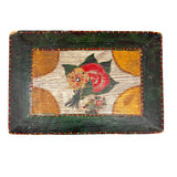 Exuberantly Painted Old PA Folk Art Box with Houses and Flowers