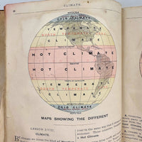 Warren's Primary Geography, 1886, with Animal Silhouettes End Paper Drawing