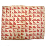 Like a Grid of Signal Flags, Great Old Hand-sewn Doll Quilt in Red and White